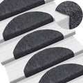 Vidaxl trapmatten zelfklevend 5 stuks 65x21x4 cm donkergrijs halfrond groot