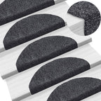 Vidaxl trapmatten zelfklevend 5 stuks 65x21x4 cm donkergrijs halfrond groot