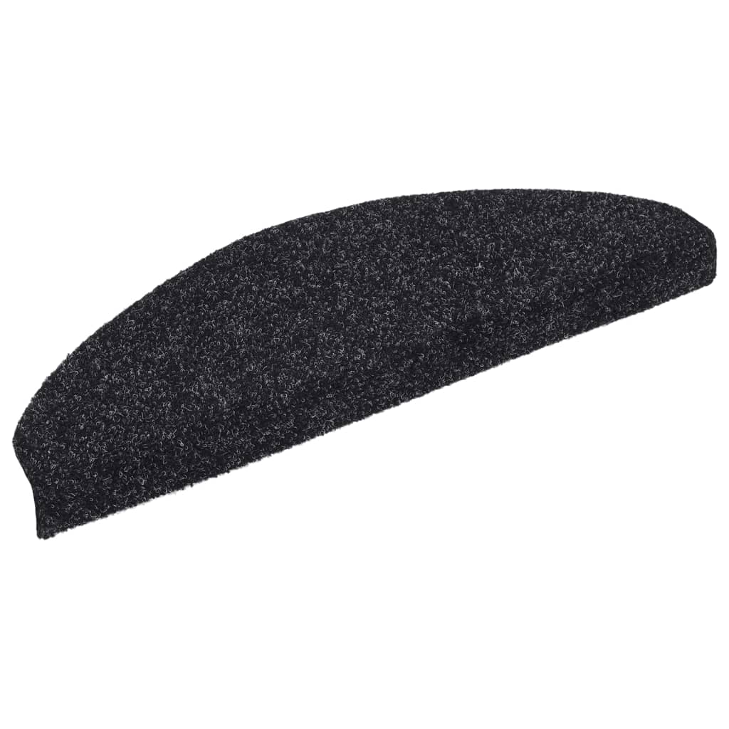 Vidaxl trapmatten zelfklevend 10 stuks 65x21x4 cm zwart halfrond groot