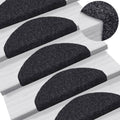 Vidaxl trapmatten zelfklevend 10 stuks 65x21x4 cm zwart halfrond groot