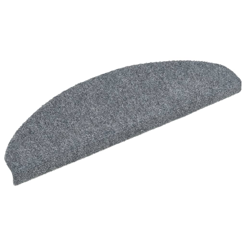 Vidaxl trapmatten zelfklevend 5 stuks 65x21x4 cm lichtgrijs halfrond groot
