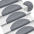 Vidaxl trapmatten zelfklevend 5 stuks 65x21x4 cm lichtgrijs halfrond groot