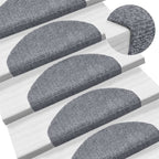Vidaxl trapmatten zelfklevend 5 stuks 65x21x4 cm lichtgrijs halfrond groot