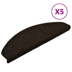 Vidaxl trapmatten zelfklevend 5 stuks 65x21x4 cm donkerbruin halfrond groot