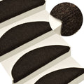 Vidaxl trapmatten zelfklevend 5 stuks 65x21x4 cm donkerbruin halfrond groot