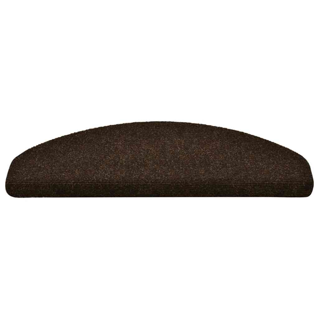 Vidaxl trapmatten zelfklevend 5 stuks 65x21x4 cm bruin halfrond groot