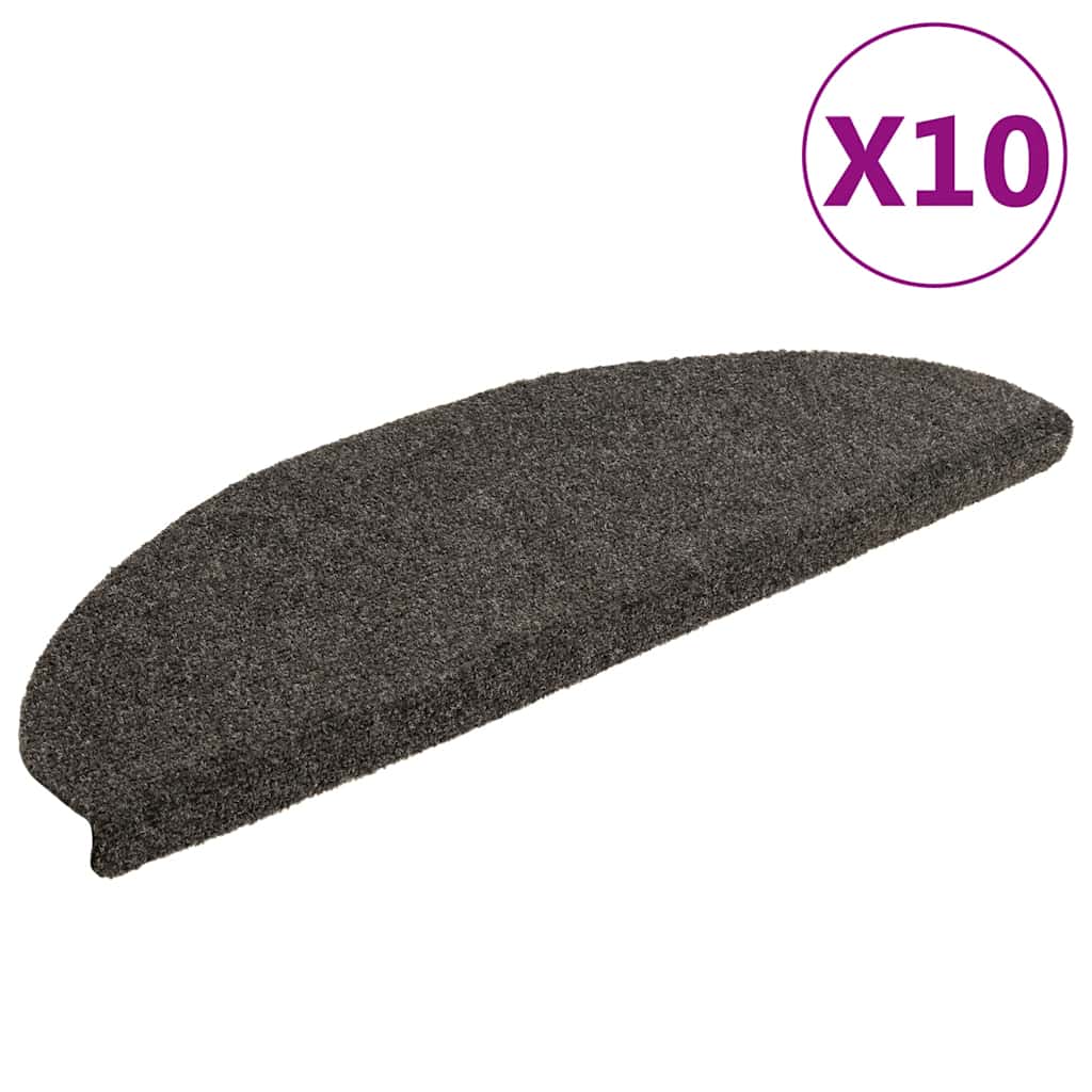 Vidaxl trapmatten zelfklevend 10 st 65x21x4 cm antraciet halfrond groot