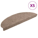 Vidaxl trapmatten zelfklevend 5 stuks 65x21x4 cm beige halfrond groot