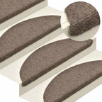 Vidaxl trapmatten zelfklevend 5 stuks 65x21x4 cm beige halfrond groot