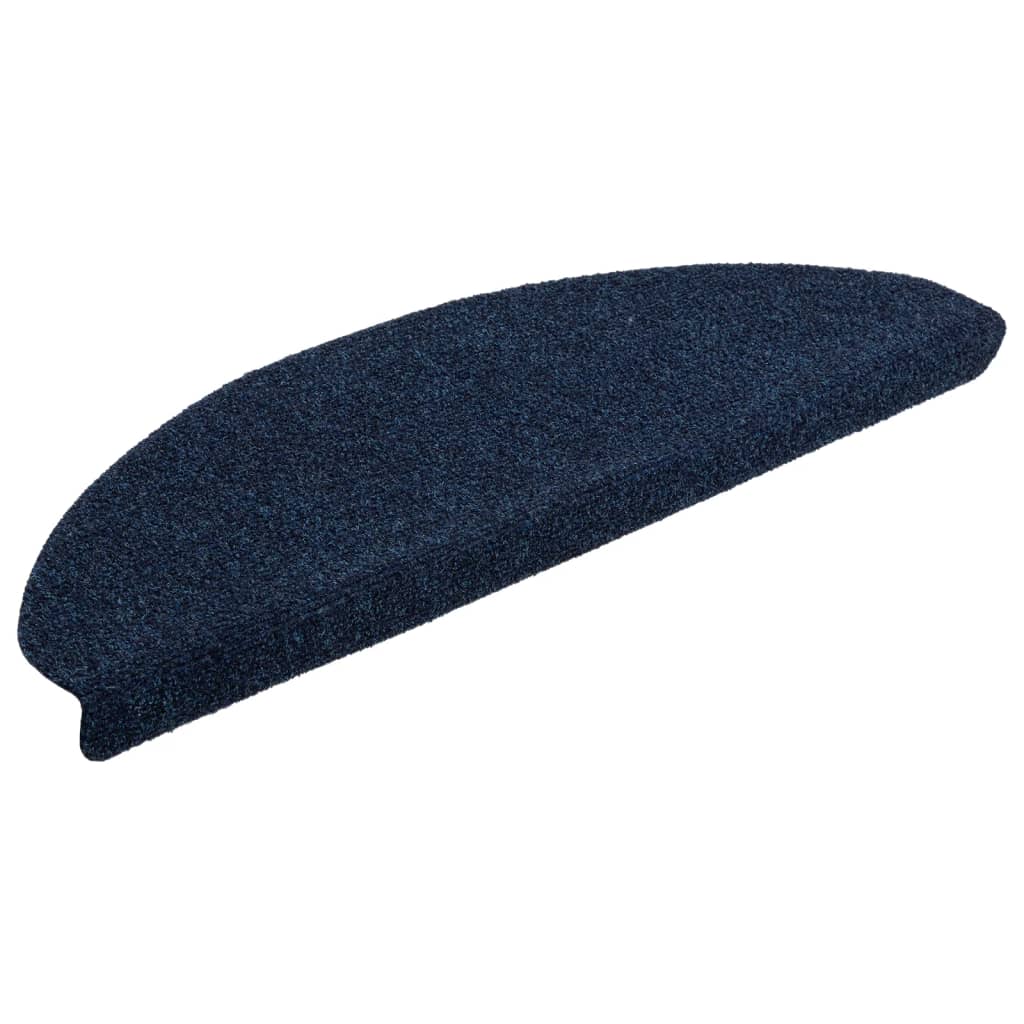 Vidaxl trapmatten zelfklevend 5 stuks 65x21x4 cm marineblauw halfrond groot