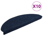 Vidaxl trapmatten zelfklevend 10 stuks 65x21x4 cm marineblauw halfrond groot