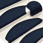 Vidaxl trapmatten zelfklevend 10 stuks 65x21x4 cm marineblauw halfrond groot
