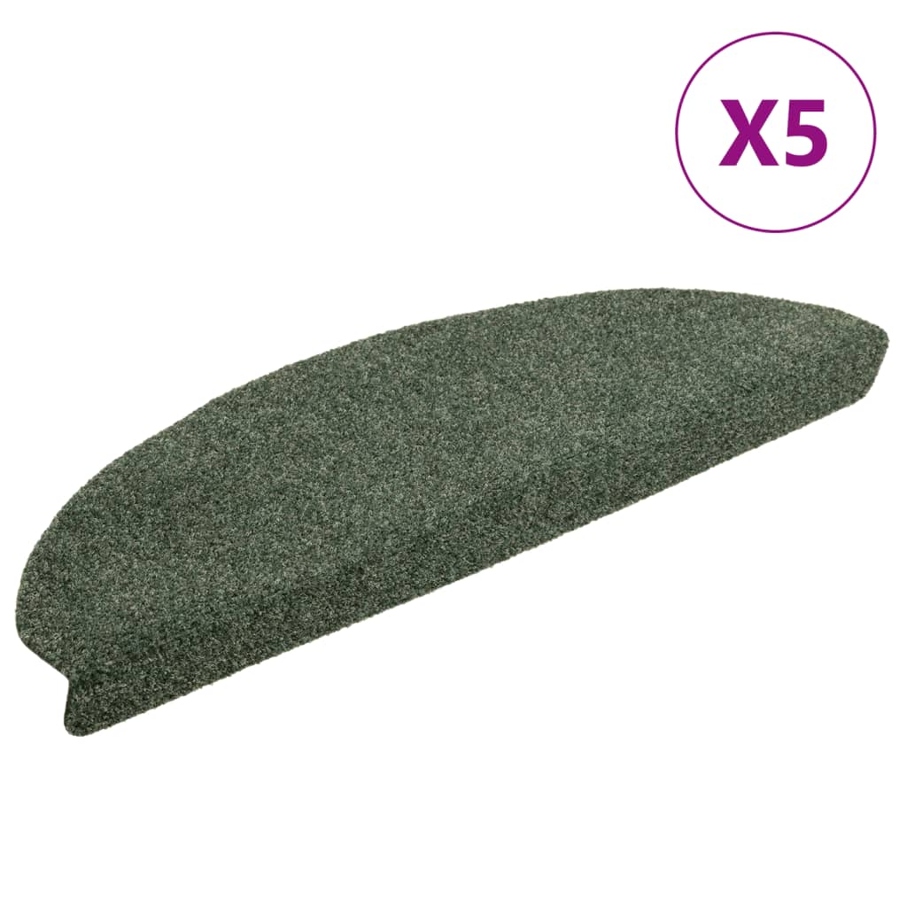 Vidaxl trapmatten zelfklevend 5 stuks 65x21x4 cm groen halfrond groot