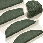 Vidaxl trapmatten zelfklevend 5 stuks 65x21x4 cm groen halfrond groot