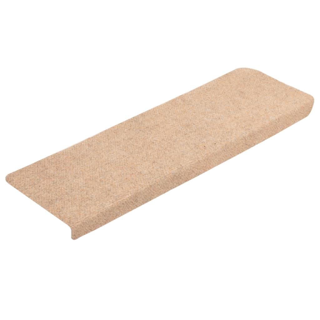 Vidaxl trapmatten zelfklevend 10 stuks 65x21x4 cm crème met rechthoekige rand