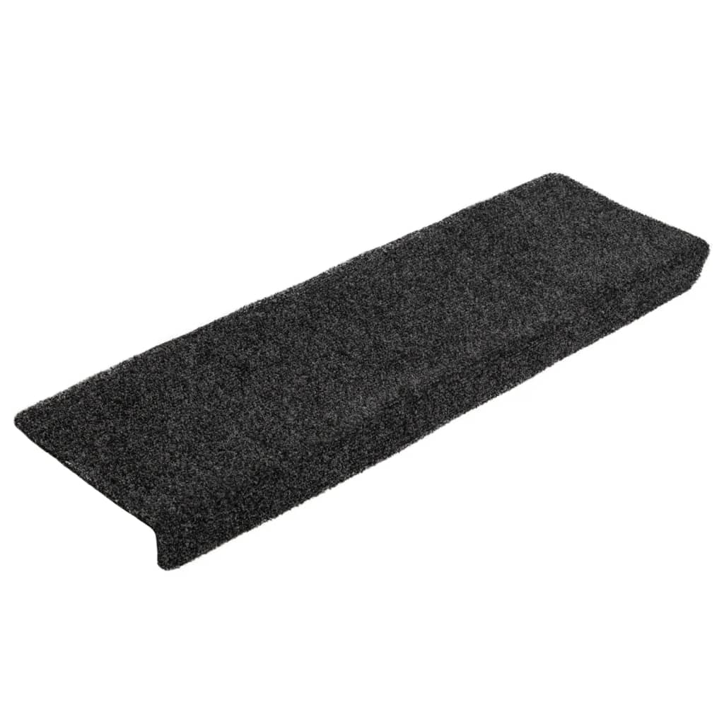 Vidaxl trapmatten zelfklevend 10 stuks 65x21x4 cm zwart rechthoekige rand