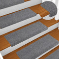 Vidaxl trapmatten zelfklevend 5 stuks 65x21x4 cm lichtgrijs rechthoekige rand
