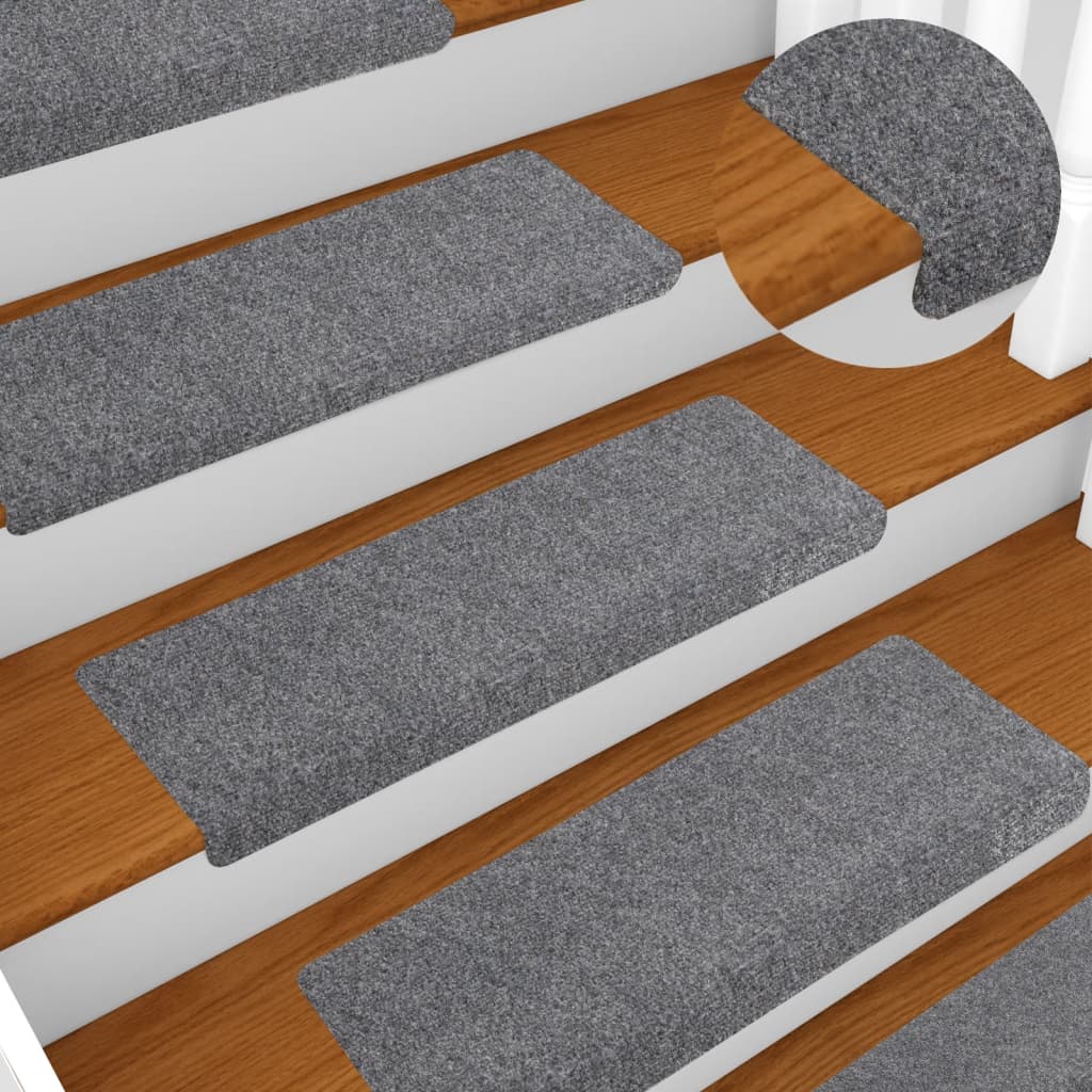 Vidaxl trapmatten zelfklevend 5 stuks 65x21x4 cm lichtgrijs rechthoekige rand