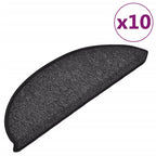 Vidaxl trapmatten 10 st 56x17x3 cm antraciet halfrond