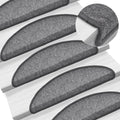 Vidaxl trapmatten 10 st 56x17x3 cm donkergrijs halfrond