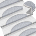Vidaxl trapmatten 10 st 56x17x3 cm lichtgrijs halfrond