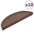 Vidaxl trapmatten 10 st 56x17x3 cm koffiebruin halfrond
