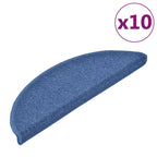 Vidaxl trapmatten 10 st 56x17x3 cm blauw halfrond