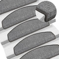 Vidaxl trapmatten 10 st 65x24x4 cm donkergrijs halfrond groot