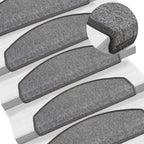 Vidaxl trapmatten 10 st 65x24x4 cm donkergrijs halfrond groot