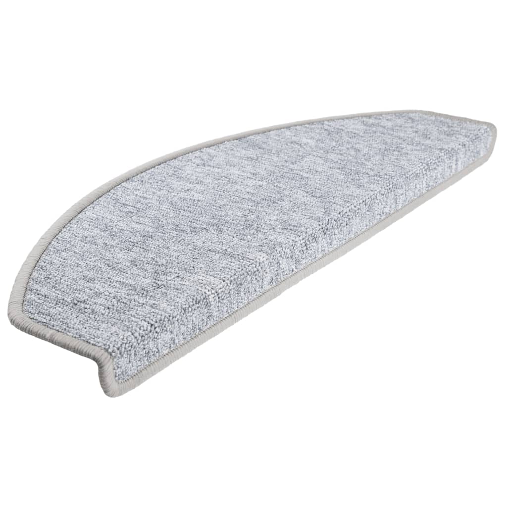 Vidaxl trapmatten 10 st 65x24x4 cm lichtgrijs halfrond groot