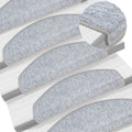 Vidaxl trapmatten 10 st 65x24x4 cm lichtgrijs halfrond groot