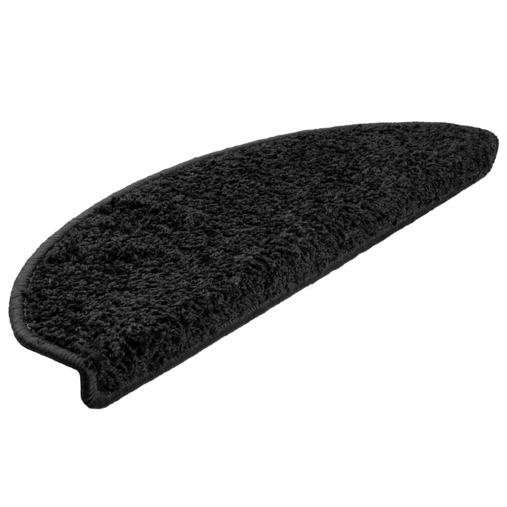 Vidaxl trapmatten 10 st 65x21x4 cm zwart halfrond groot