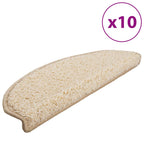 Vidaxl trapmatten 10 st 65x21x4 cm crème halfrond groot