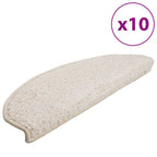 Vidaxl trapmatten 10 st 65x21x4 cm wit halfrond groot
