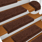 Vidaxl trapmatten 10 st 65x21x4 cm bruin rechthoekige rand