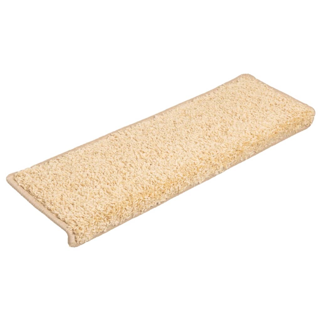Vidaxl trapmatten 10 st 65x21x4 cm crème met rechthoekige rand