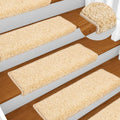 Vidaxl trapmatten 10 st 65x21x4 cm crème met rechthoekige rand