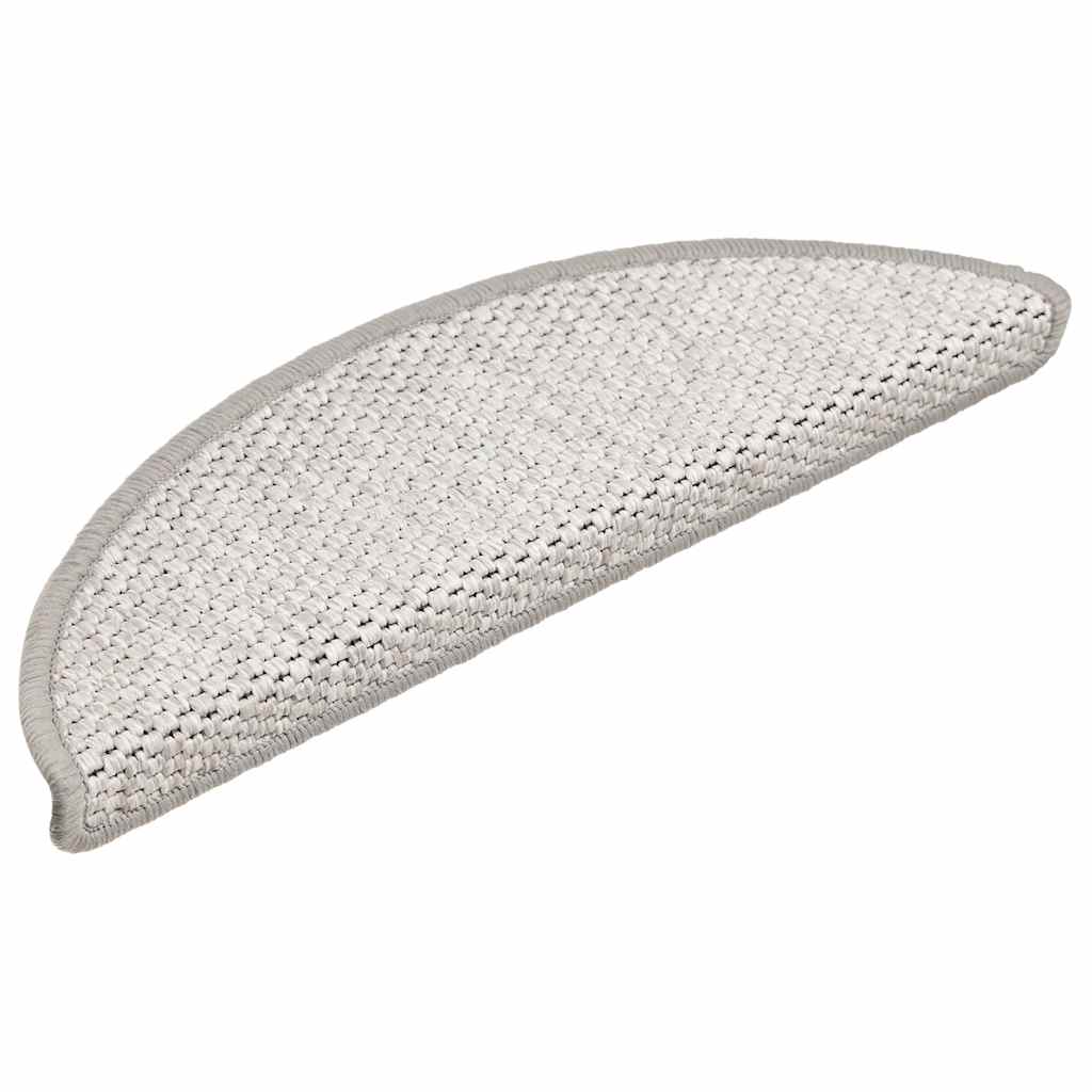 Vidaxl trapmatten zelfklevend 15 st sisal-look 56x17x3 cm platinakleur