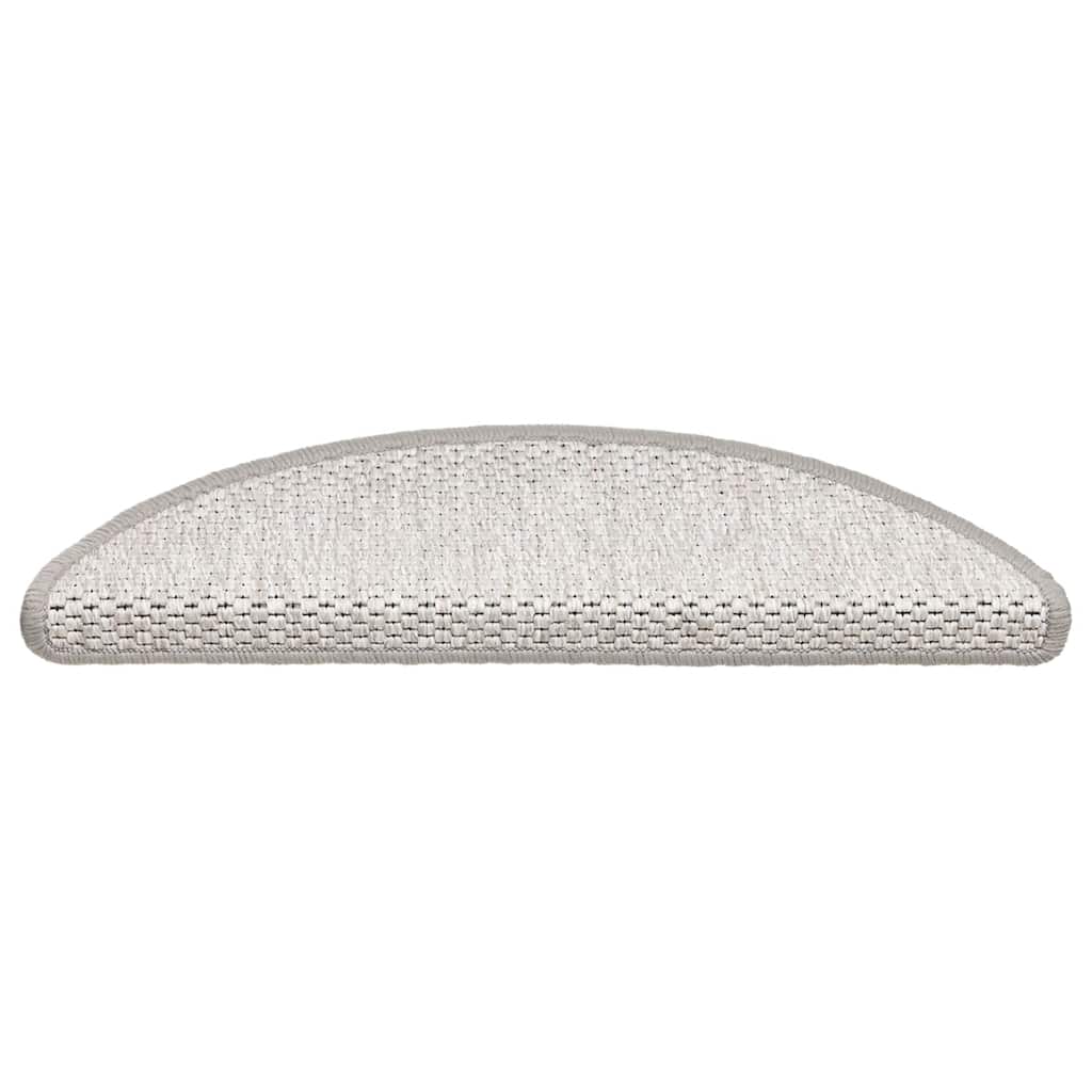 Vidaxl trapmatten zelfklevend 15 st sisal-look 56x17x3 cm platinakleur