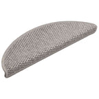 Vidaxl trapmatten zelfklevend 15 st sisal-look 56x17x3cm zilverkleurig