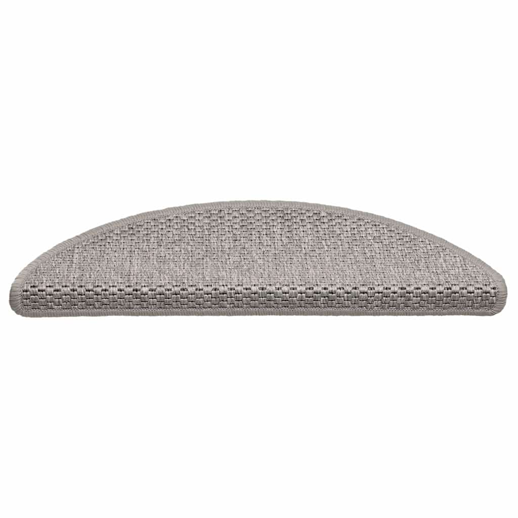 Vidaxl trapmatten zelfklevend 15 st sisal-look 56x17x3cm zilverkleurig