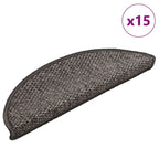 Vidaxl trapmatten zelfklevend 15 st sisal-look 56x17x3 cm grijs-beige