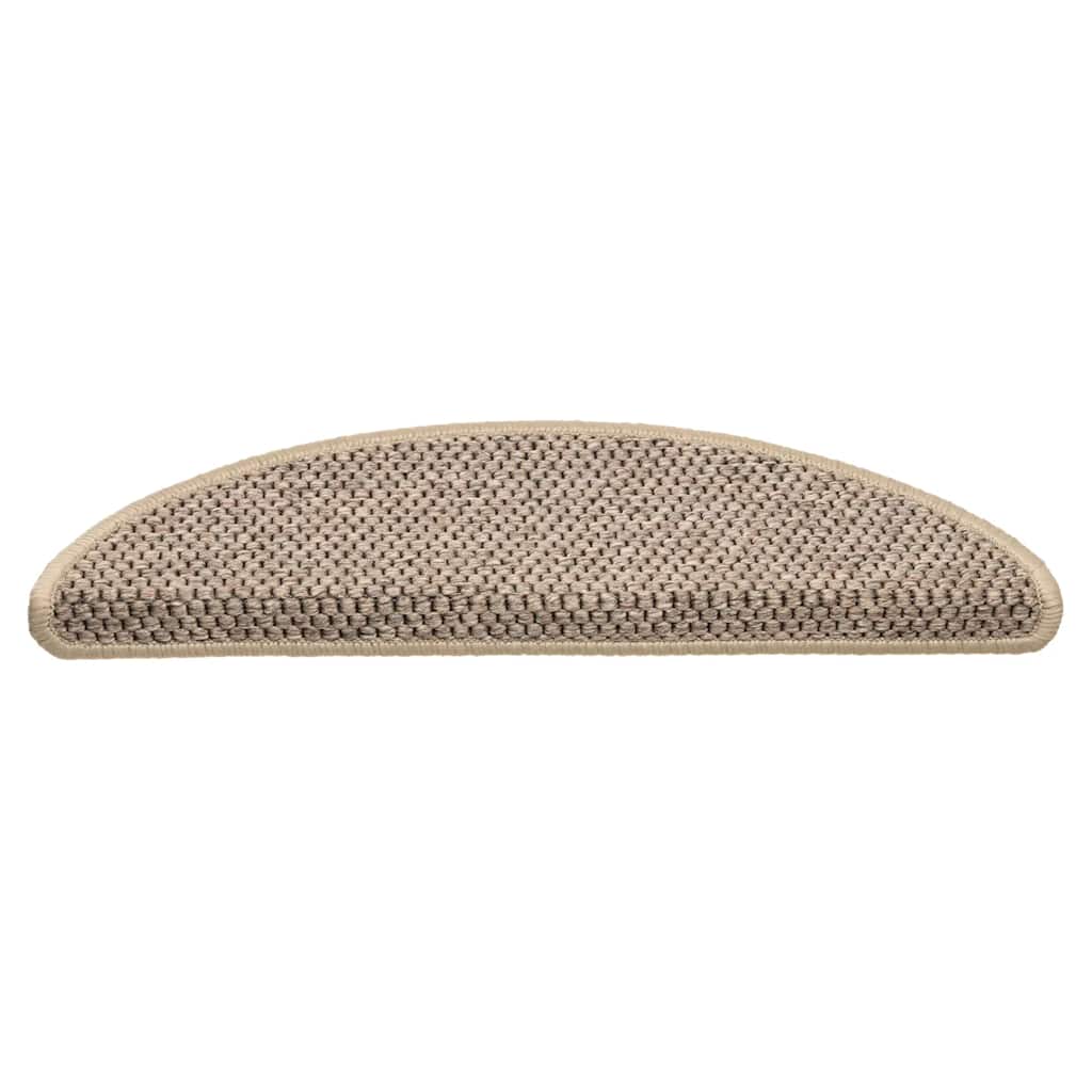 Vidaxl trapmatten zelfklevend 15 st sisal-look 56x17x3 cm donkerbeige