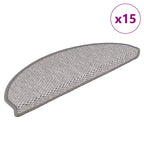 Vidaxl trapmatten zelfklevend 15 st sisal-look 65x21x4 cm platinakleur