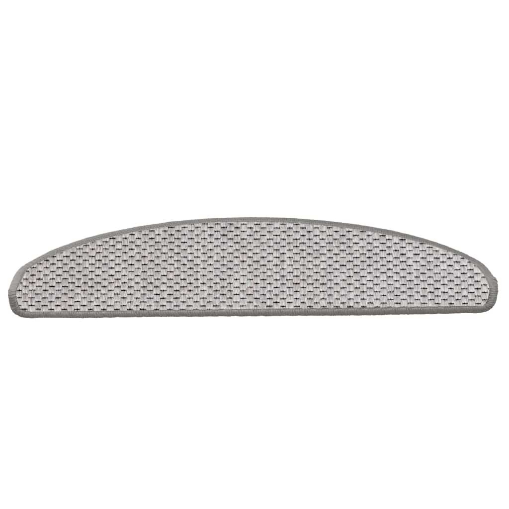 Vidaxl trapmatten zelfklevend 15 st sisal-look 65x21x4 cm platinakleur