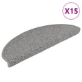 Vidaxl trapmatten zelfklevend 15 st sisal-look 65x21x4cm zilverkleurig