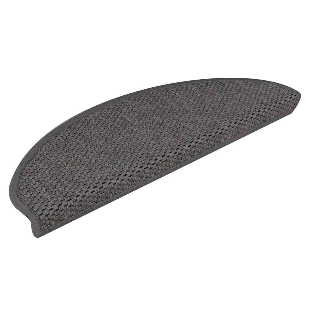 Vidaxl trapmatten zelfklevend 15 st sisal-look 65x21x4cm zilverkleurig