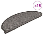 Vidaxl trapmatten zelfklevend 15 st sisal-look 65x21x4 cm grijs-beige