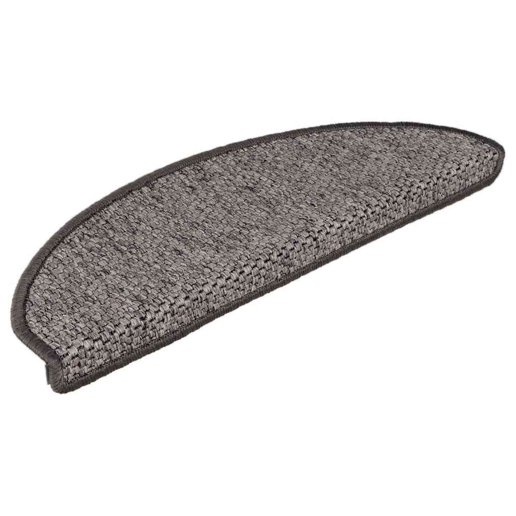 Vidaxl trapmatten zelfklevend 15 st sisal-look 65x21x4 cm grijs-beige