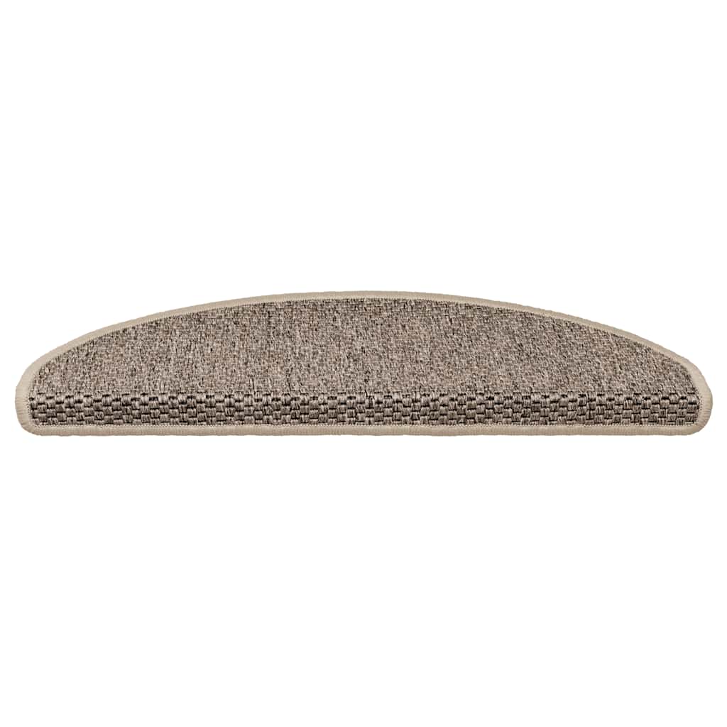 Vidaxl trapmatten zelfklevend 15 st sisal-look 65x21x4 cm donkerbeige